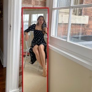 Reformation Smocked Midi Dress Puff Sleeves